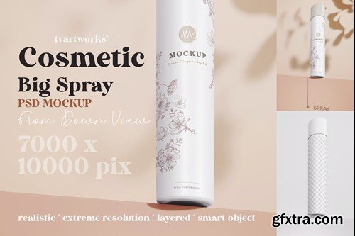 Big Spray Bottle - Cosmetic Packaging Mockup N86WNKM Big Spray Bottle - Cosmetic Packaging Mockup N86WNKM