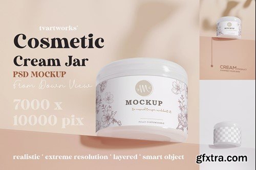 Cream Jar - Cosmetic Packaging Mockup YTL5ACK Cream Jar - Cosmetic Packaging Mockup YTL5ACK
