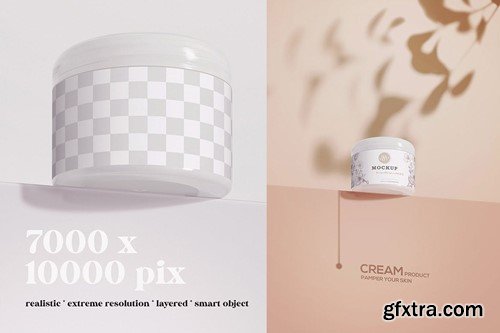 Cream Jar - Cosmetic Packaging Mockup YTL5ACK Cream Jar - Cosmetic Packaging Mockup YTL5ACK