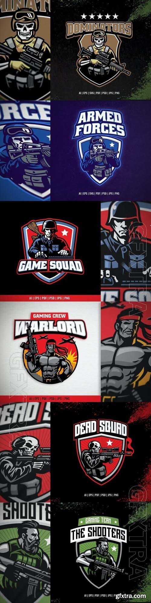 Soldier Mascot for Sport and Esport Logo 6xEPS