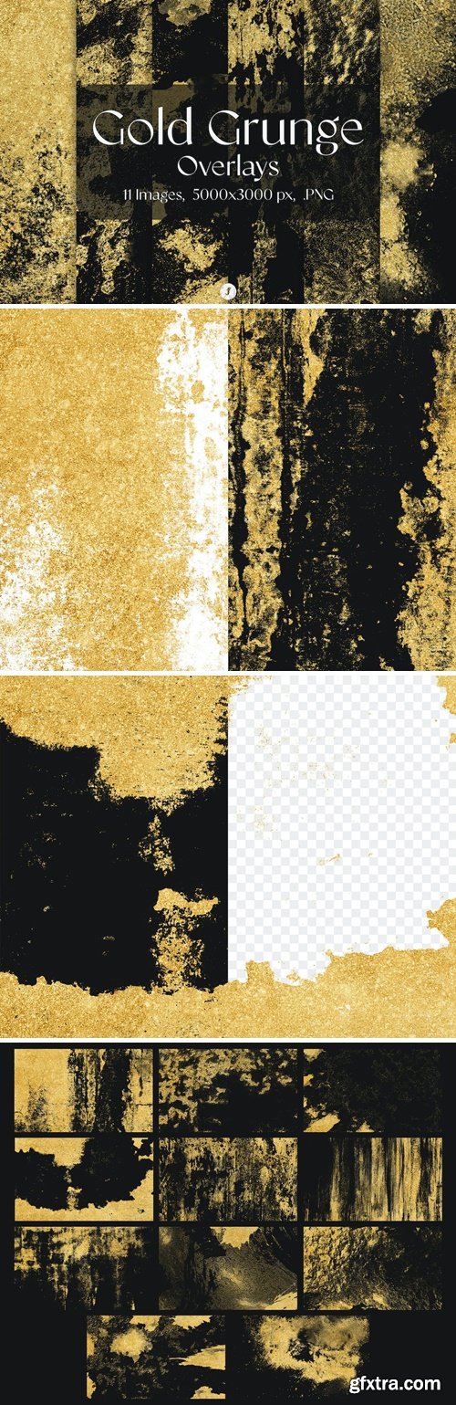Gold Grunge Overlays 4E8GHR2