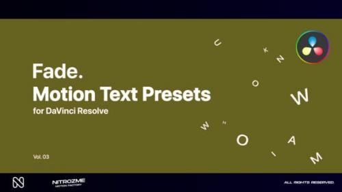 Videohive - Fade Motion Text Presets Vol. 03 for DaVinci Resolve