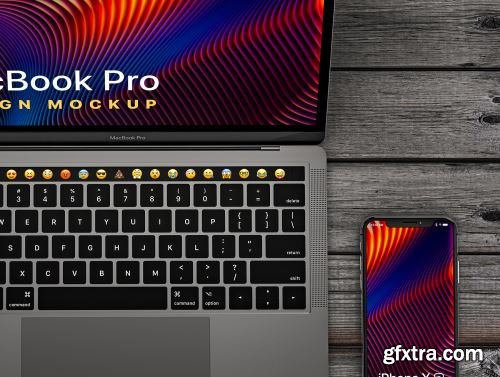 MacBook Pro & iPhone XS Design Mockup 2 Ui8.net