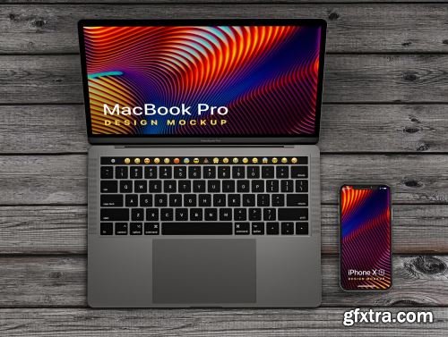 MacBook Pro & iPhone XS Design Mockup 2 Ui8.net