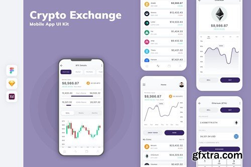Crypto Exchange Mobile App UI Kit DXWX2TC