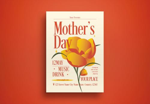 Red Gradient Flat Design Mother's Day Flyer Layout 582979865