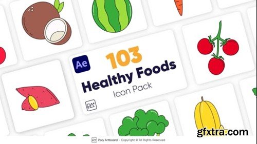 Videohive Healthy Food Icons For After Effects 47042826