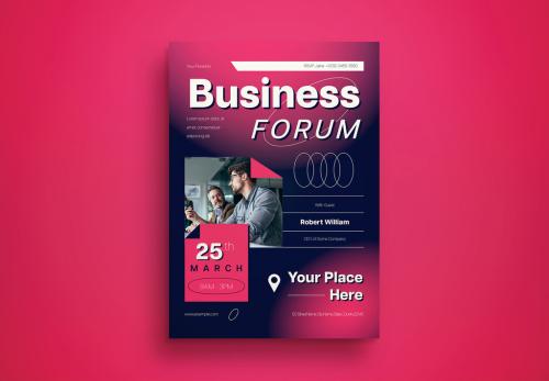Fusia Gradient Business Flyer Layout 582979884