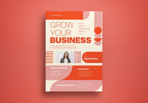 Beige Geometric Business Flyer Layout 582979879