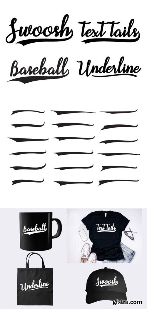 Font Tails - Ornament Vector Design Templates