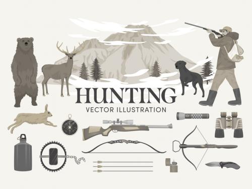 Hunting Illustrations Set 579071927