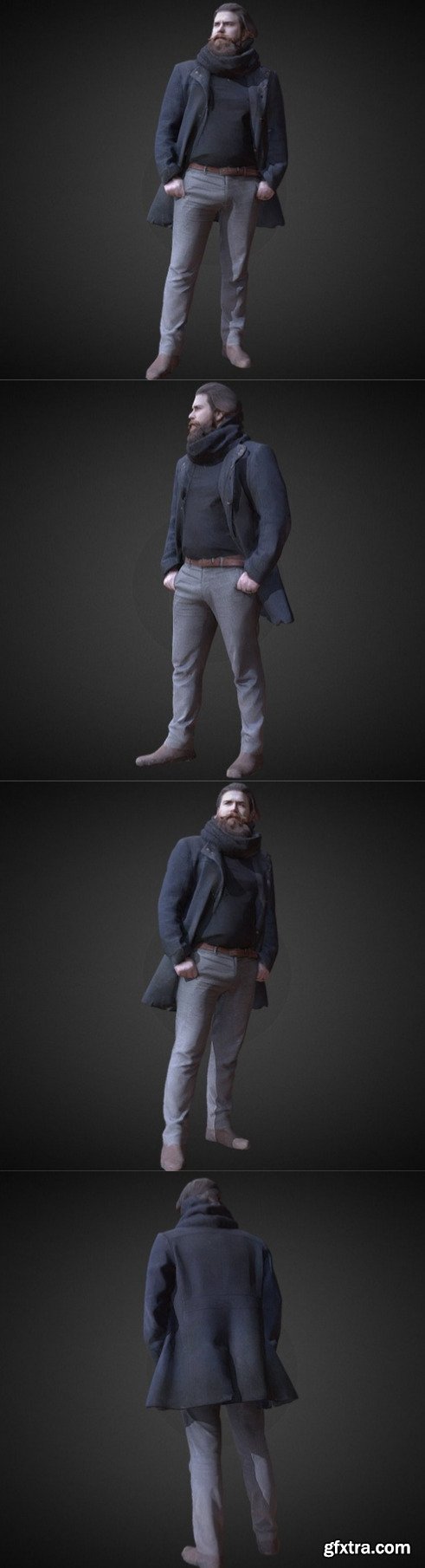 3D Scan Man Winter 002 3D Model