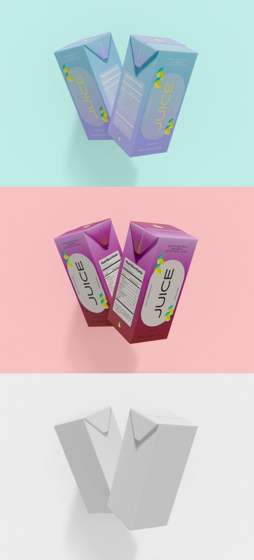 Two Juice Carton Box Mockup 583674893