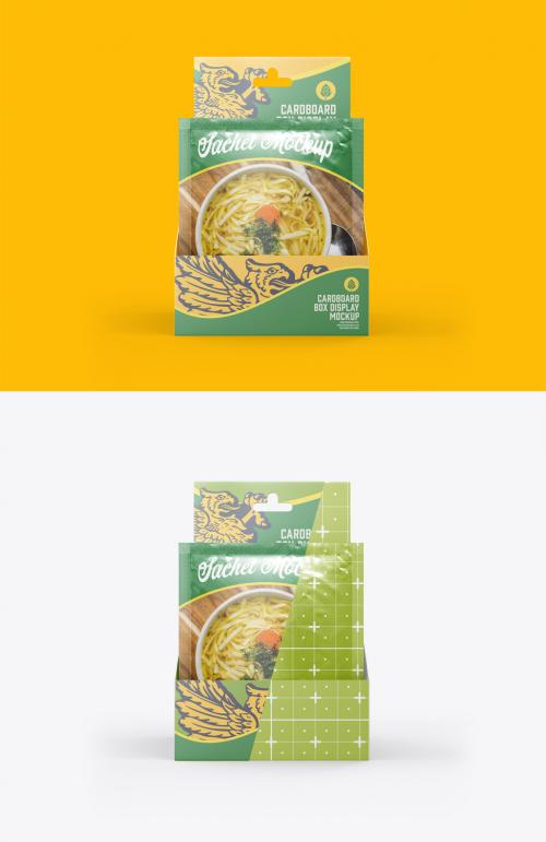 Metallic Sachets in Display Box Mockup 583859694