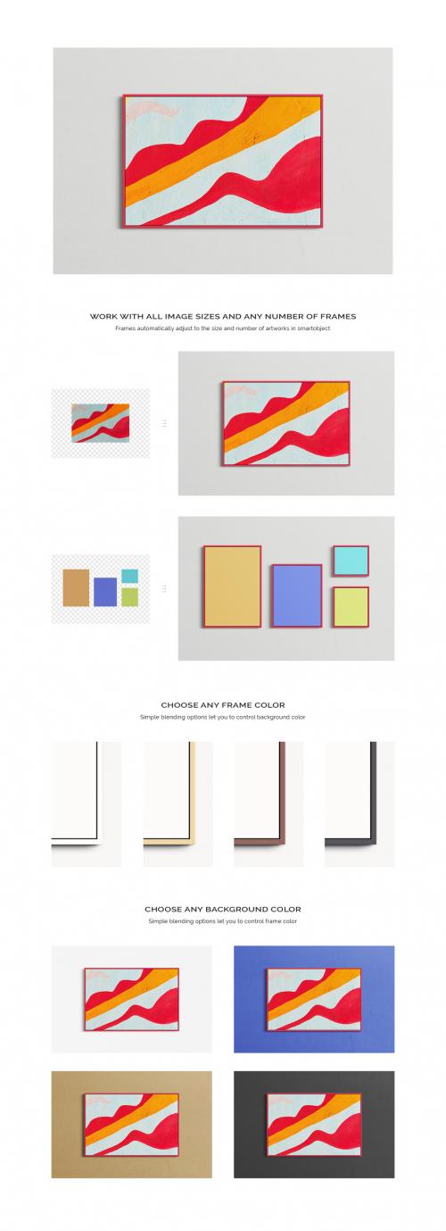 Interior Frame Wall Art Poster Indoor Mockup Template 584732297