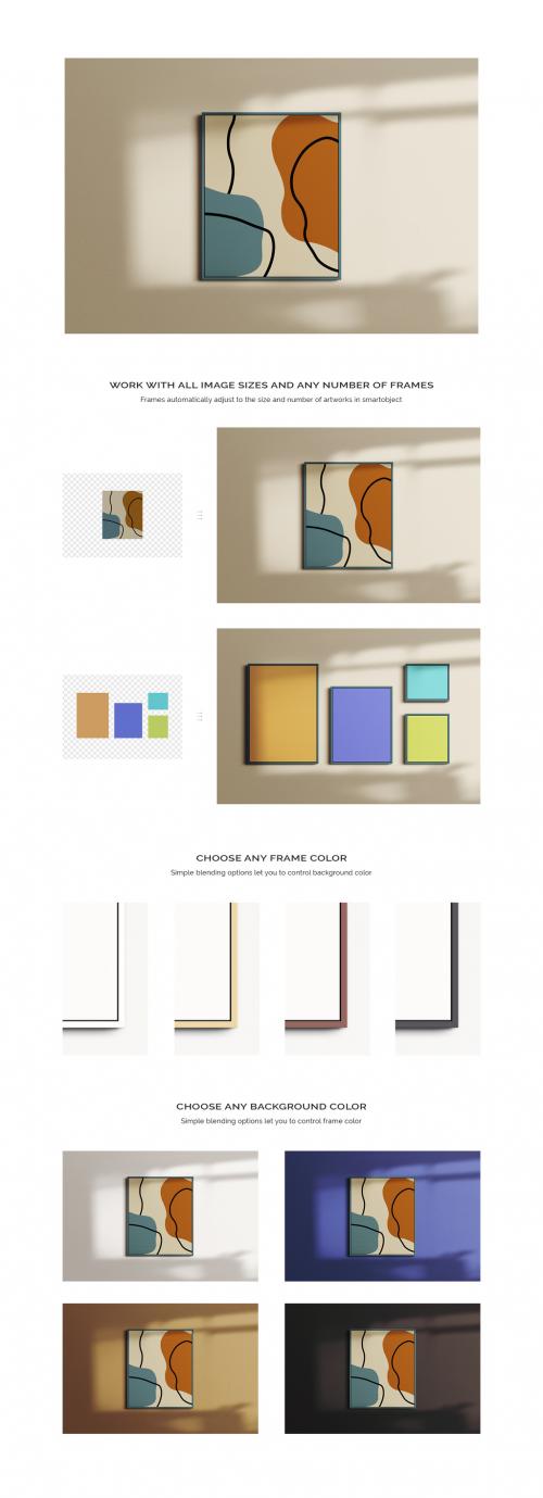 Interior Frame Wall Art Poster Indoor Mockup Template 584731589