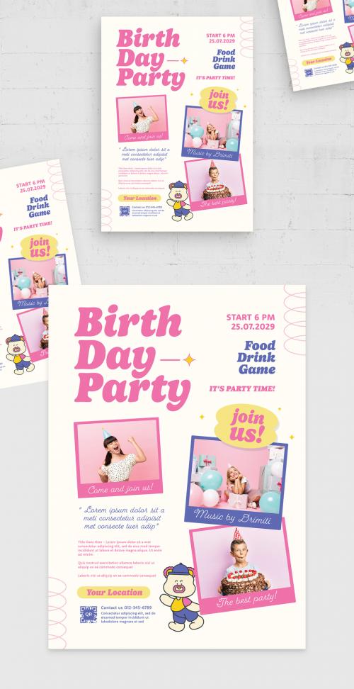 Y2K Birthday Party Flyer Template 587101723