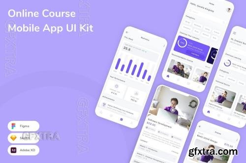Online Course Mobile App UI Kit A3G453J