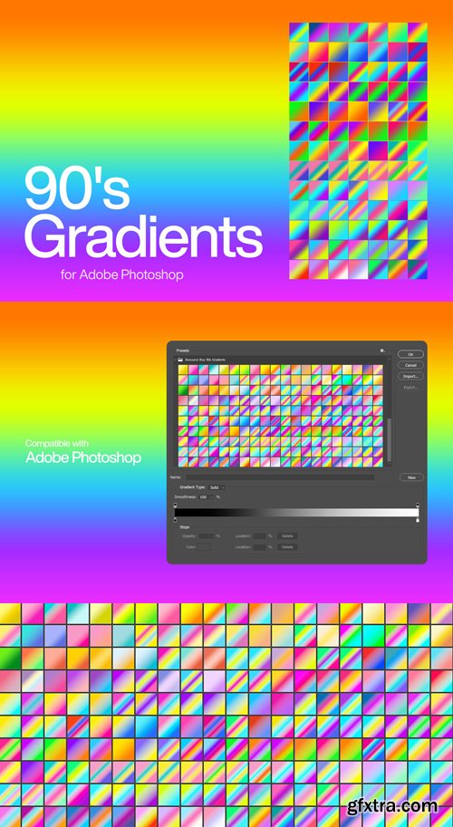 90's Colorful Gradients for Photoshop