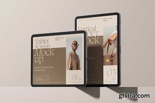 Horizontal iPad Pro Screen Mockup Set 2PDZWMK