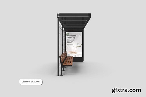 Billboard Bus Stop Station Mockup CRZU9TD Billboard Bus Stop Station Mockup CRZU9TD