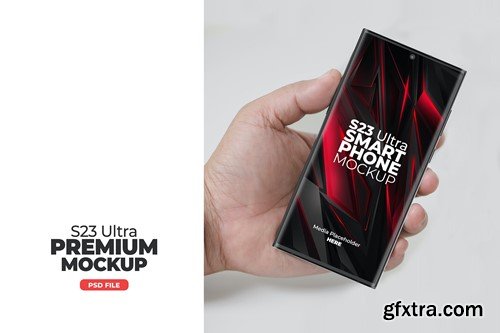S23 Ultra Smartphone App Promo Mock-up PSD v05 ZLR66K2