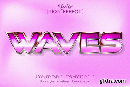 Waves - Editable Text Effect, Retro Font Style EDRHQZE