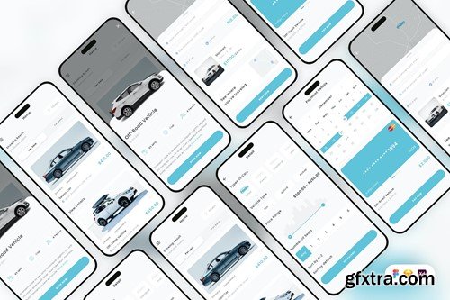 Car Rental Mobile App UI Kit V8KLSTE Car Rental Mobile App UI Kit V8KLSTE
