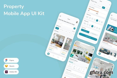 Property Mobile App UI Kit C77RHVF Property Mobile App UI Kit C77RHVF