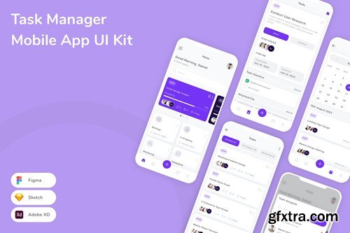 Task Manager Mobile App UI Kit YUF9TZJ Task Manager Mobile App UI Kit YUF9TZJ