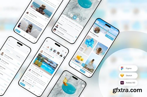 Social Media Mobile App UI Kit WL5WCDJ Social Media Mobile App UI Kit WL5WCDJ