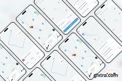 Map & Navigate Mobile App UI Kit 6QLTN9T Map & Navigate Mobile App UI Kit 6QLTN9T