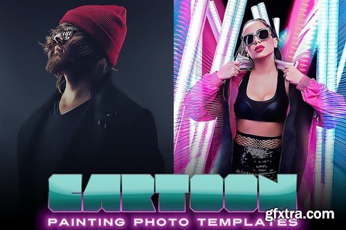 Cartoon Painting Photo Actions D93WPFX Cartoon Painting Photo Actions D93WPFX