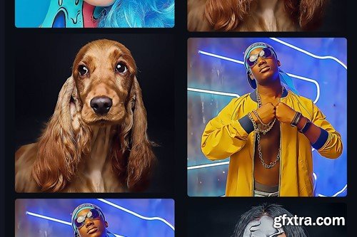 Cartoon Painting Photo Actions D93WPFX Cartoon Painting Photo Actions D93WPFX