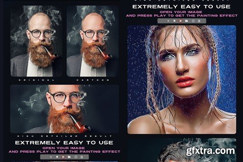 Cartoon Painting Photo Actions D93WPFX Cartoon Painting Photo Actions D93WPFX