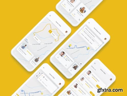 Yunu - Taxi App UI Kit Ui8.net