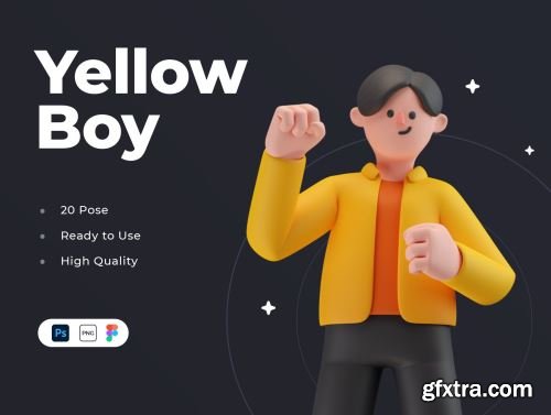 Yellow Boy 3D Character Ui8.net