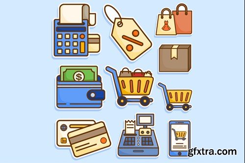 Online Shop Cute Sticker Set WTKC62L Online Shop Cute Sticker Set WTKC62L