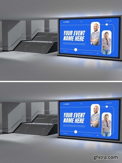 Subway &amp; Train Station Billboard Mockup 79MHHX6