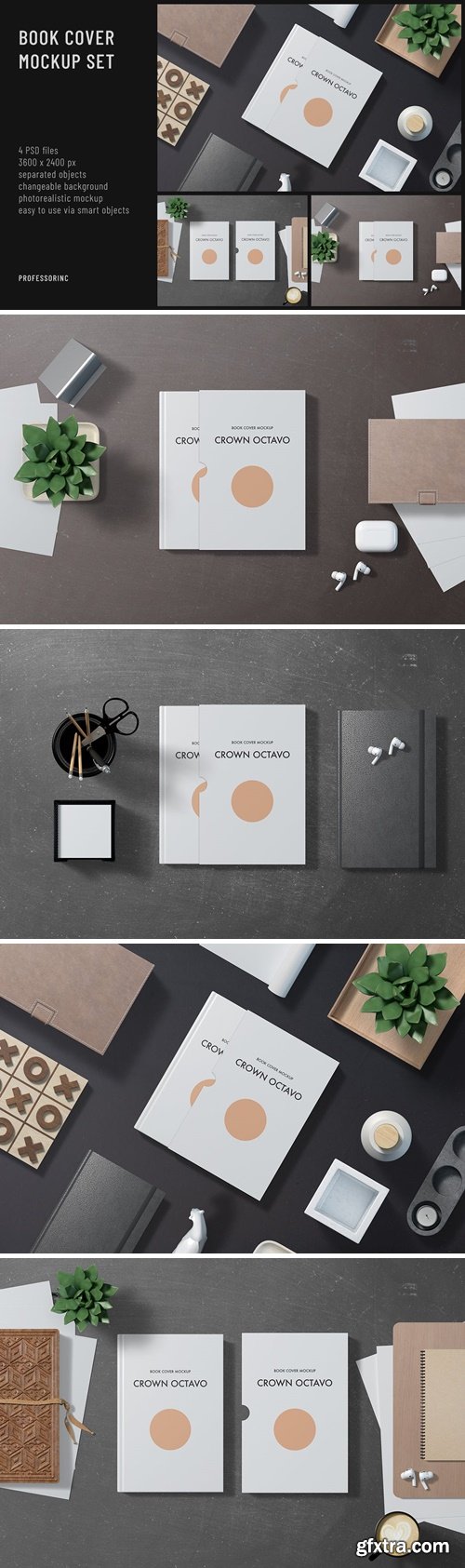 Book with Slipcase Mockup Set 7UPJFEC Book with Slipcase Mockup Set 7UPJFEC