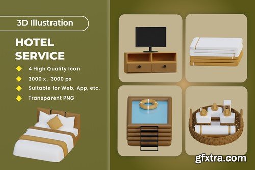 Hotel Service 3D Illustration v.1 AU22Z6H Hotel Service 3D Illustration v.1 AU22Z6H