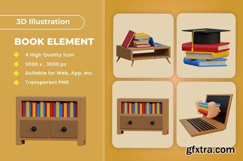 Book Element 3d Illustration v.2 8A9ATVZ Book Element 3d Illustration v.2 8A9ATVZ
