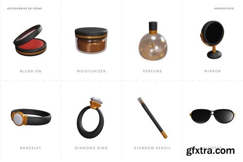 Accessories 3D Icons PFRPSL7 Accessories 3D Icons PFRPSL7
