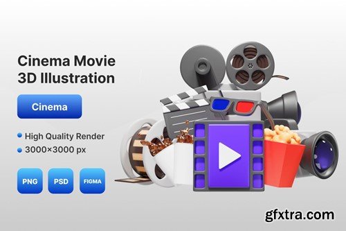 Cinema Movie 3D Illustration AWDZU2J Cinema Movie 3D Illustration AWDZU2J
