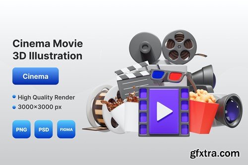 Cinema Movie 3D Illustration AWDZU2J Cinema Movie 3D Illustration AWDZU2J