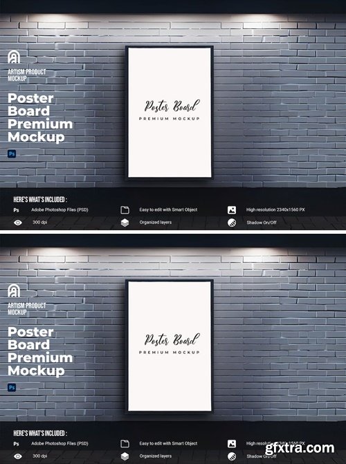 Poster Board Premium Mockup 5T8C9QZ