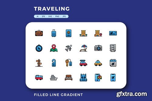 96 Traveling Icons ADJLKTE 96 Traveling Icons ADJLKTE