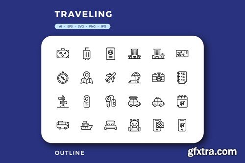 96 Traveling Icons ADJLKTE 96 Traveling Icons ADJLKTE