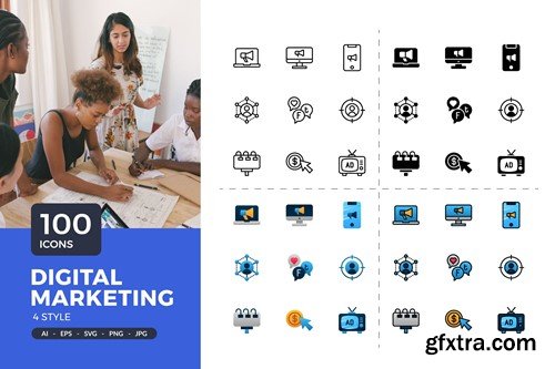 100 icons of Digital Marketing VCJRNPR 100 icons of Digital Marketing VCJRNPR
