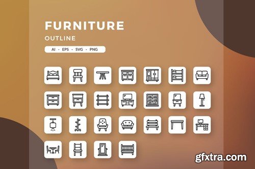 Furniture icons R77GXKM Furniture icons R77GXKM